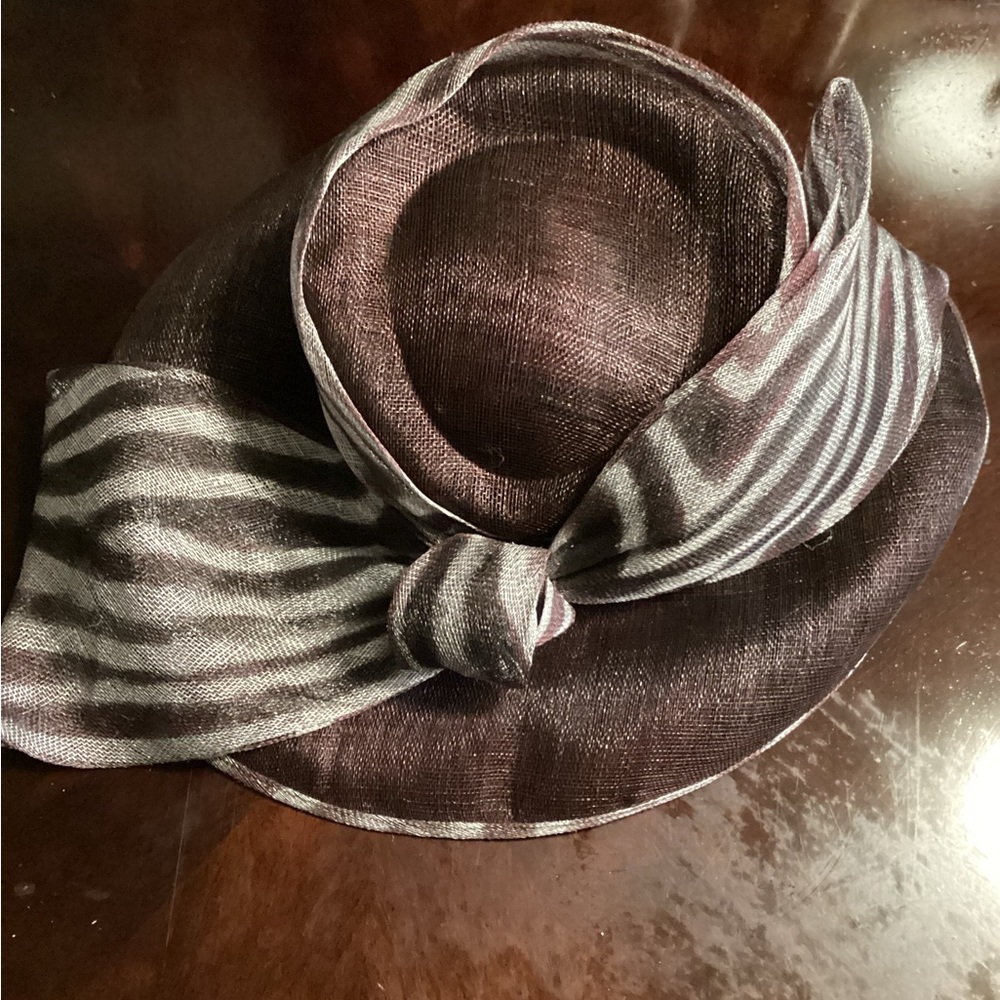 Black and Silver Bow Tie Elegant Hat